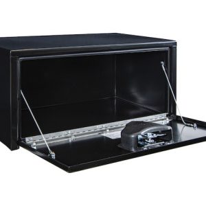 Buyers Products Tool Box, Underbody, 1 Recessed Drop Door, Smooth, Gloss, Black, Steel, 30 Inch Length X 16 Inch Width X 14 Inch Height – 1703303