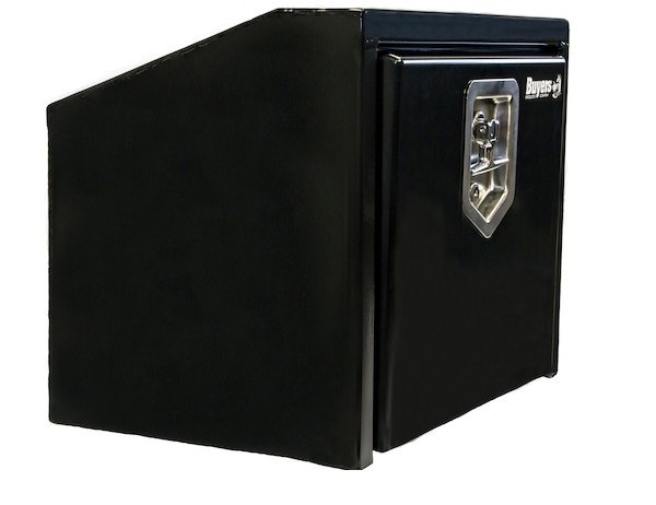 Buyers Products Tool Box, Underbody, 1 Recessed Drop Door, Smooth, Black, Steel, Slanted Back – 1703352