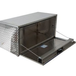 Buyers Products Tool Box, Underbody, 1 Recessed Drop Door, Diamond Tread, Aluminum, 24 Inch Length X 18 Inch Width X 18 Inch Height, T-Latch – 1705100