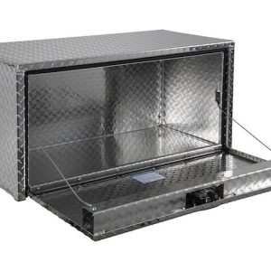Buyers Products Tool Box, Underbody, 1 Recessed Drop Door, Diamond Tread, Aluminum, 36 Inch Length X 18 Inch Width X 18 Inch Height, T-Latch – 1705105