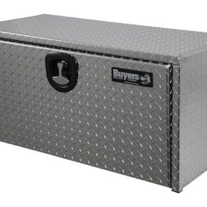 Buyers Products Tool Box, Underbody, 1 Recessed Drop Door, Diamond Tread, Aluminum, 36 Inch Length X 18 Inch Width X 18 Inch Height, T-Latch – 1705105
