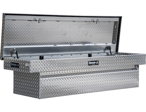 Buyers Products Tool Box, Crossover, Single Lid, Diamond Tread, Aluminum, 20 Inch Length X 71 Inch Width X 23 Inch Height – 1709415