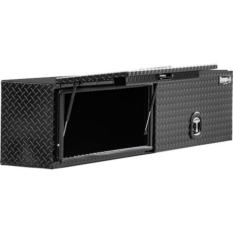 Buyers Products Tool Box, Topsider, Recessed Drop Door, Diamond Tread, Gloss Black, Aluminum – 1721351