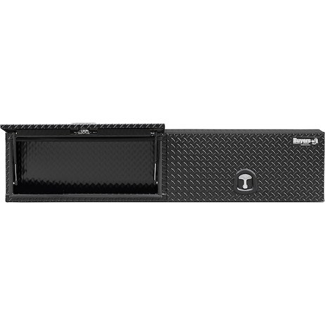 Buyers Products Tool Box, Topsider, Recessed Drop Door, Diamond Tread, Gloss Black, Aluminum – 1721351