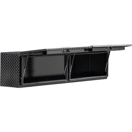 Buyers Products Tool Box, Topsider, Recessed Drop Door, Diamond Tread, Gloss Black, Aluminum – 1721351