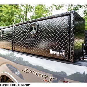 Buyers Products Tool Box, Topsider, 2 Recessed Drop Door, Powder Coated Diamond Trend, Black, Aluminum – 1721551