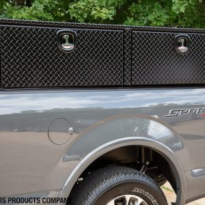 Buyers Products Tool Box, Topsider, 2 Recessed Drop Door, Powder Coated Diamond Trend, Black, Aluminum – 1721551