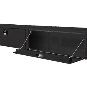 Buyers Products Tool Box, Topsider, 2 Recessed Drop Door, Diamond Tread, Gloss Black, Aluminum – 1721565