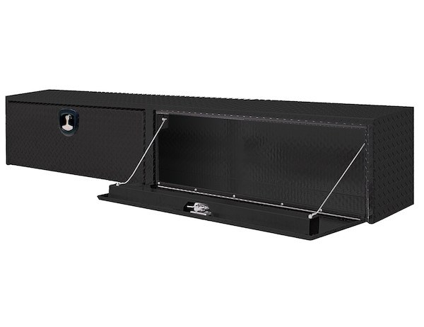 Buyers Products Tool Box, Topsider, 2 Recessed Drop Door, Diamond Tread, Gloss Black, Aluminum – 1721565