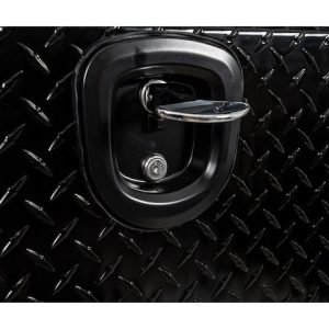 Buyers Products Tool Box, Topsider, 2 Recessed Drop Door, Diamond Tread, Gloss Black, Aluminum – 1721565