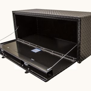 Buyers Products Tool Box, Underbody, 1 Recessed Drop Door, Powder Coat Diamond Tread, Black, Aluminum – 1725110