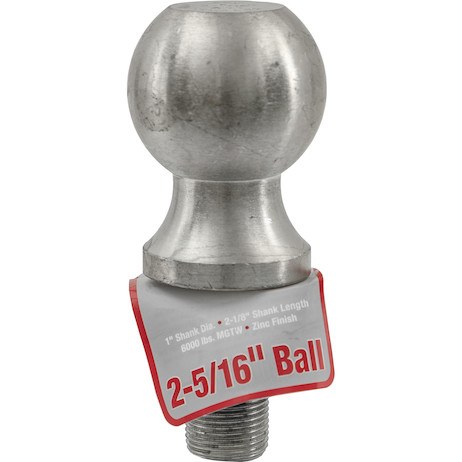 Buyers Products Trailer Hitch Ball, 2-5/16 Inch Ball, 6000 Pound Gross Trailer Weight, 1 Inch Shank Diameter, 2-1/8 Inch Shank Length, Zinc – 1802162