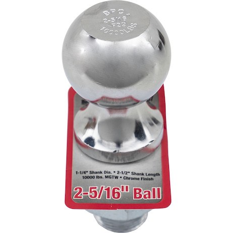 Buyers Products Trailer Hitch Ball, 2-5/16 Inch Ball, 10000 Pound Gross Trailer Weight, 1-1/4 Inch Shank Diameter, 2-1/2 Inch Shank Length – 1802167