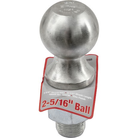 Buyers Products Trailer Hitch Ball, 2-5/16 Inch Ball, 10000 Pound Gross Trailer Weight, 1-1/4 Inch Shank Diameter, 2-1/2 Inch Shank Length – 1802168