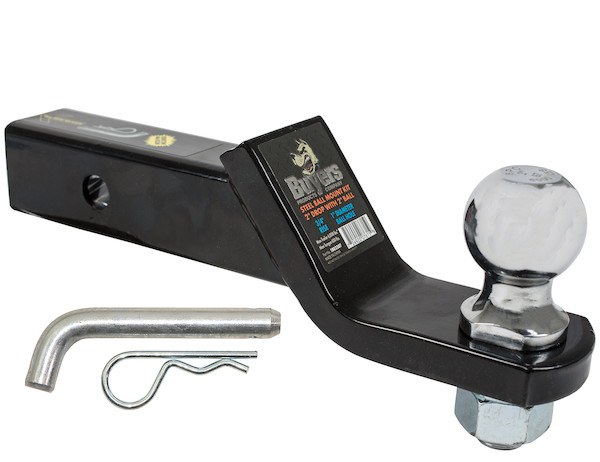 Buyers Products Trailer Hitch Ball Mount, Class III, Fits 2 Inch Receiver, 6000 Pound Gross Trailer Weight/ 600 Pound Tongue Weight – 1803307