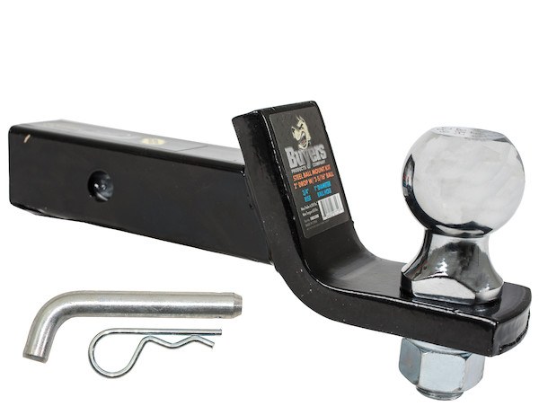 Buyers Products Trailer Hitch Ball Mount, For 2 Inch Receiver, 6000 Pound Gross Trailer Weight, Fixed 2 Inch Drop/ 3/4 Inch Rise, Non-Swivel – 1803308