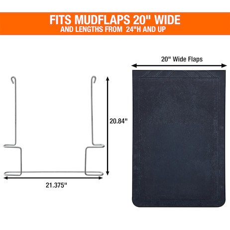 Buyers Products Mud Flap Anti-Sail Bracket, For 20 Inch Wide Mud Flaps, Galvanized Steel, 22 Inch Width X 21 Inch Hight – 400BZ