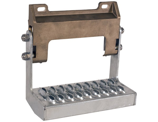 Buyers Products Truck Step, Bumper Mount, Single, Flat Step, Folds Up, Galvanized, Silver, Carbon Steel – 5230710