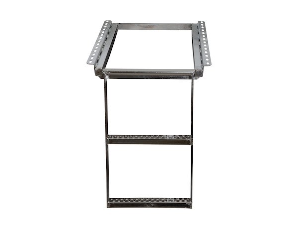 Buyers Products Truck Step, Retractable Slide-IN Step, 2-RUNG, Single, Flat Step, Natural, Stainless Steel, Bolted or Welded Installation – 5232001
