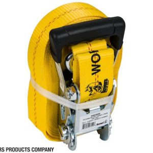 Buyers Products Tie Down Strap, Cargo Tie Down, 30 Foot Long, 3300 Pound Load Capacity, 10000 Pound Break Strength, With Ratchet, Polyester – 5483000