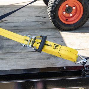 Buyers Products Tie Down Strap, Cargo Tie Down, 30 Foot Long, 3300 Pound Load Capacity, 10000 Pound Break Strength, With Ratchet, Polyester – 5483000