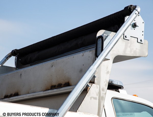 Buyers Products Tarpaulin, For Duty Dump Trucks, 19 Foot Maximum Length to 8 Foot Minimum Length, 4-Spring Aluminum Side Mount – 5544395