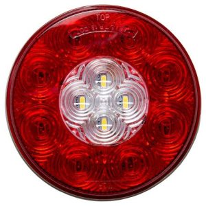 Buyers Products Trailer Light, Stop/ Turn/ Tail/ Backup Light, LED, Round, Clear/ Red Lens, 4.33 Inch Diameter X 0.94 Inch Depth – 5624130