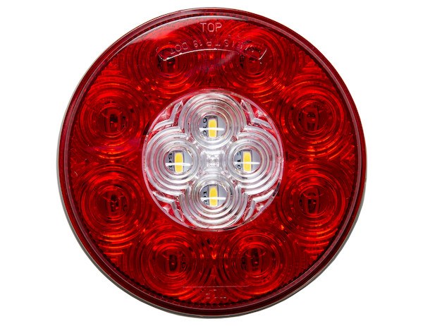 Buyers Products Trailer Light, Stop/ Turn/ Tail/ Backup Light, LED, Round, Clear/ Red Lens, 4.33 Inch Diameter X 0.94 Inch Depth – 5624130