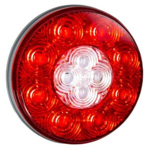 Buyers Products Trailer Light, Stop/ Turn/ Tail/ Backup Light, LED, Round, Clear/ Red Lens, 4.33 Inch Diameter X 0.94 Inch Depth – 5624130