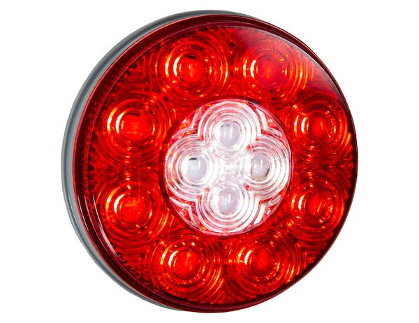 Buyers Products Trailer Light, Stop/ Turn/ Tail/ Backup Light, LED, Round, Clear/ Red Lens, 4.33 Inch Diameter X 0.94 Inch Depth – 5624130