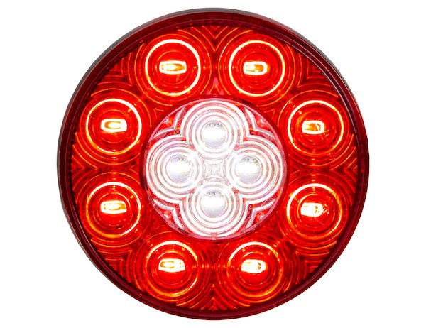 Buyers Products Trailer Light, Stop/ Turn/ Tail/ Backup Light, LED, Round, Clear/ Red Lens, 4.33 Inch Diameter X 0.94 Inch Depth – 5624130