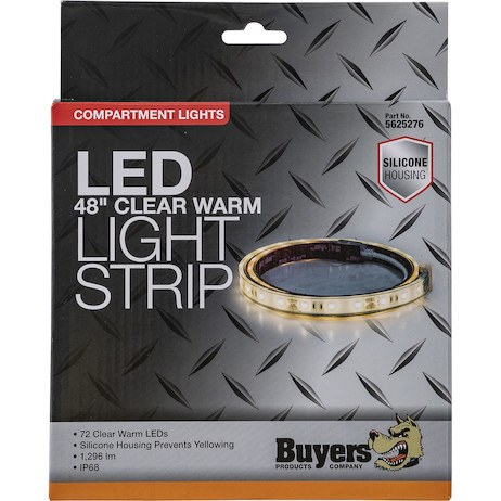 Buyers Products Rope Light, LED, Hard Wired, 48 Inch Length, IP68 Waterproof, Clear and Warm, Surface Mount, 3M Adhesive Tape Backing – 5625276