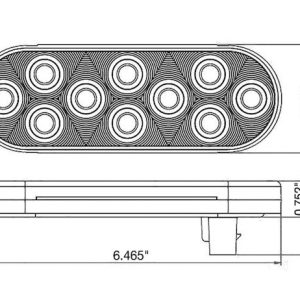 Buyers Products Trailer Light, Stop/ Turn/ Tail Light, LED, Oval, 1.55 Watt, 12 Volt DC, Red – 5626510
