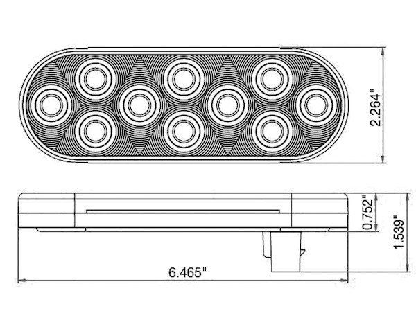 Buyers Products Trailer Light, Stop/ Turn/ Tail Light, LED, Oval, 1.55 Watt, 12 Volt DC, Red – 5626510