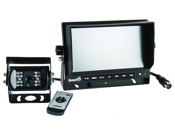 Buyers Products Backup Camera, Universal Mount, 7 Inch Full Color Monitor Displays, 800 X 480 Resolution, With Night Vision, Black Housing – 8883000