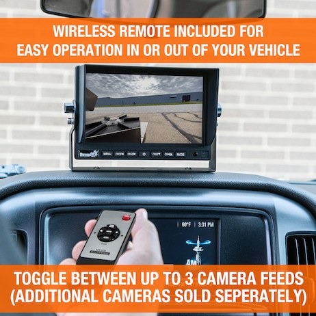 Buyers Products Backup Camera, Universal Mount, 7 Inch Full Color Monitor Displays, 800 X 480 Resolution, With Night Vision, Black Housing – 8883000