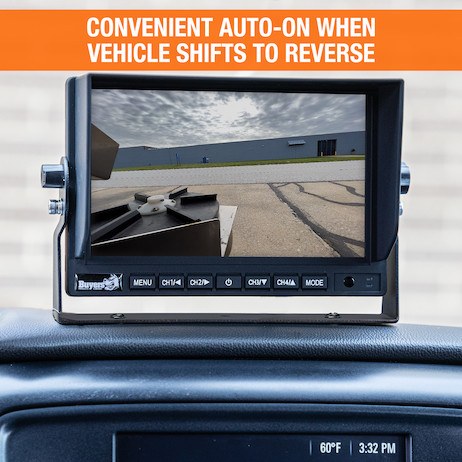 Buyers Products Backup Camera, Universal Mount, 7 Inch Full Color Monitor Displays, 800 X 480 Resolution, With Night Vision, Black Housing – 8883000