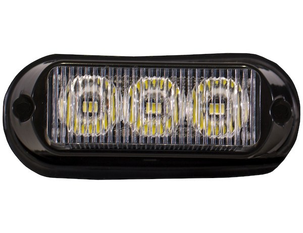 Buyers Products Warning Light, 3-7/8 Inch Width X 1-5/8 Height, Surface Mount, Strobe, Clear Lens, 3 Clear LED Bulbs, 12 Flash Patterns – 8891121