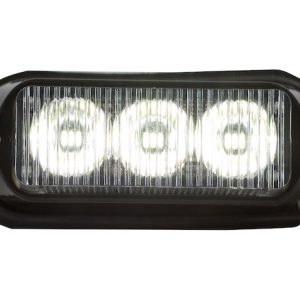 Buyers Products Warning Light, 3-7/8 Inch Width X 1-5/8 Height, Surface Mount, Strobe, Clear Lens, 3 Clear LED Bulbs, 12 Flash Patterns – 8891121