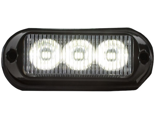 Buyers Products Warning Light, 3-7/8 Inch Width X 1-5/8 Height, Surface Mount, Strobe, Clear Lens, 3 Clear LED Bulbs, 12 Flash Patterns – 8891121