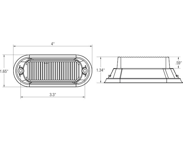 Buyers Products Warning Light, 3-7/8 Inch Width X 1-5/8 Height, Surface Mount, Strobe, Clear Lens, 3 Clear LED Bulbs, 12 Flash Patterns – 8891121