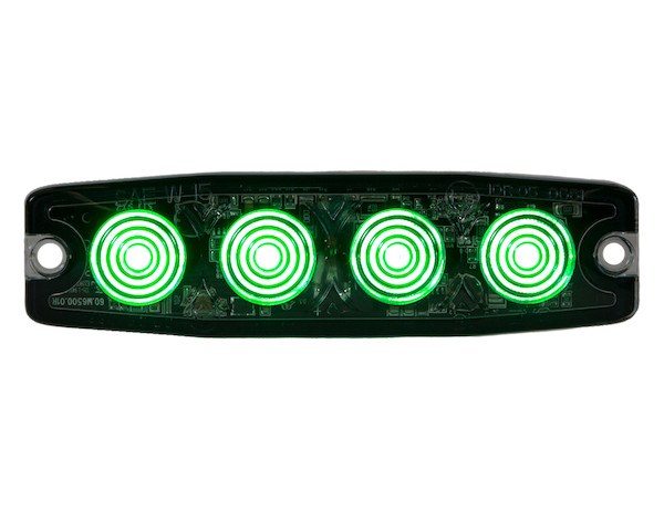 Buyers Products Warning Light, 4-1/2 Inch Length X 0.26 Inch Width X 1.18 Inch Hight, Mini Bar, Surface Mount, LED Strobe, Green Lens – 8892249