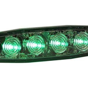 Buyers Products Warning Light, 4-1/2 Inch Length X 0.26 Inch Width X 1.18 Inch Hight, Mini Bar, Surface Mount, LED Strobe, Green Lens – 8892249