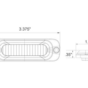 Buyers Products Warning Light, 3.37 Inch Length X 0.35 Inch Width X 1.1 Inch Hight, Rectangular, 0.24 Amp at 12 Volt, Surface Mount, Strobe – 8892301