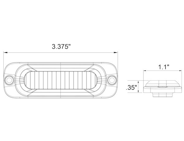 Buyers Products Warning Light, 3.37 Inch Length X 0.35 Inch Width X 1.1 Inch Hight, Rectangular, 0.24 Amp at 12 Volt, Surface Mount, Strobe – 8892301
