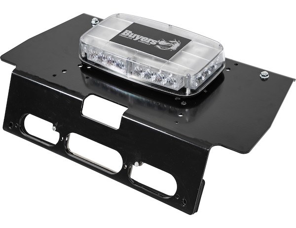 Buyers Products Light Bar Mounting Kit, Roof Mount, OEM Third Brake Light Location, Powder Coated, Black, Aluminum – 8895551
