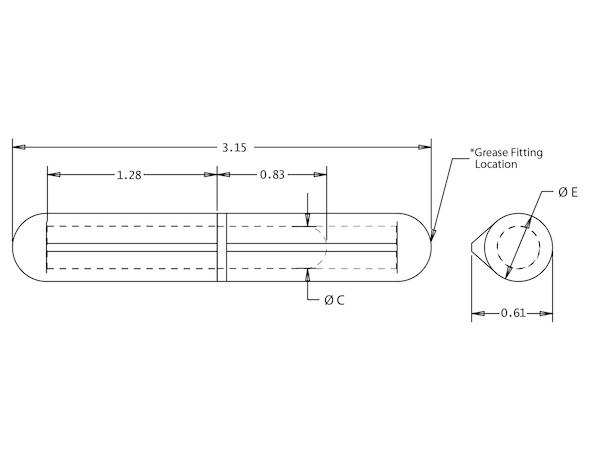 Buyers Products Door Hinge, Weld-On, Bullet Style, 3.15 Inch Length X 0.61 Inch Thickness, Aluminum, Single, With Stainless Pin and Bushing – AFSSP080