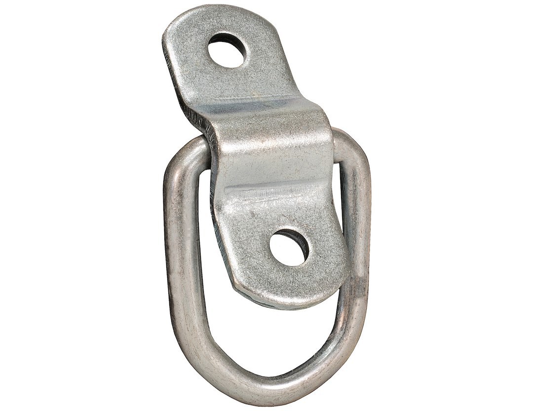 Buyers Products D-Ring, Rope Ring, 1/4 Inch Ring Diameter, 800 Pound Working Load Limit, Zinc Plated, Steel Clamp, With Mounting Bracket – B20PKGD