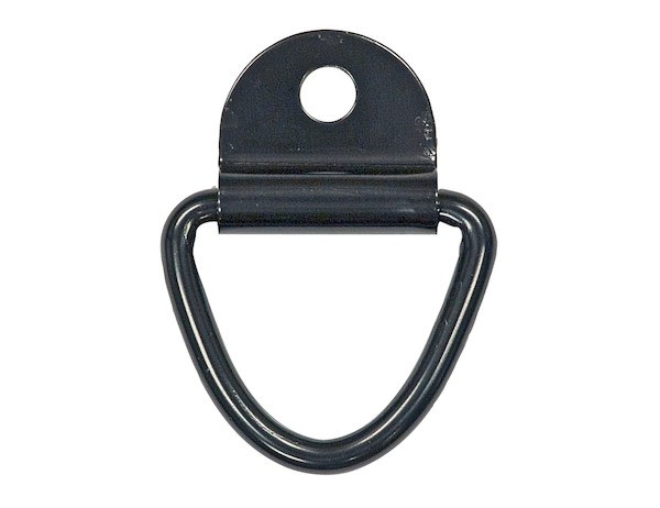 Buyers Products D-Ring, Rope Ring, 1/4 Inch Pin, Zinc Plated, Black, With Mounting Bracket, Single – B21