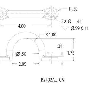 Buyers Products Tie Down Anchor, Surface Mount, Rated to 800 Pounds, Corrosion Resistant, 2-1/8 Inch Opening Width and 1-3/4 Inch Depth – B2402AL